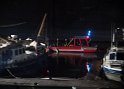 Feuer auf Yacht Motorraum Koeln Rheinau Hafen P33